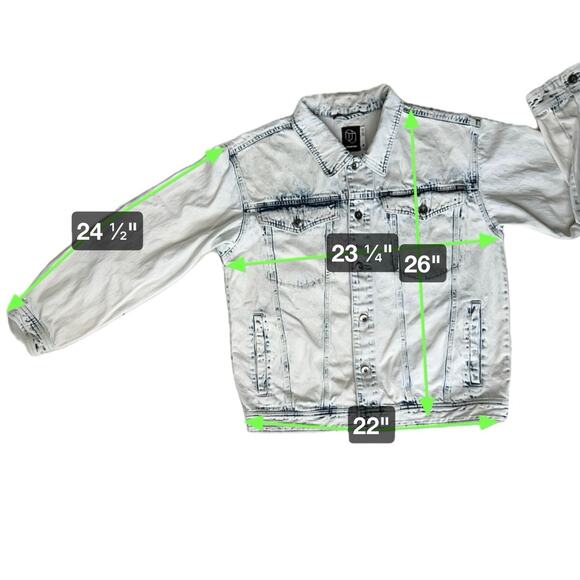 Y2k Acid Wash Jean Jacket Medium Casual Versatile Distressed 90s Upcycle It READ - Picture 5 of 14